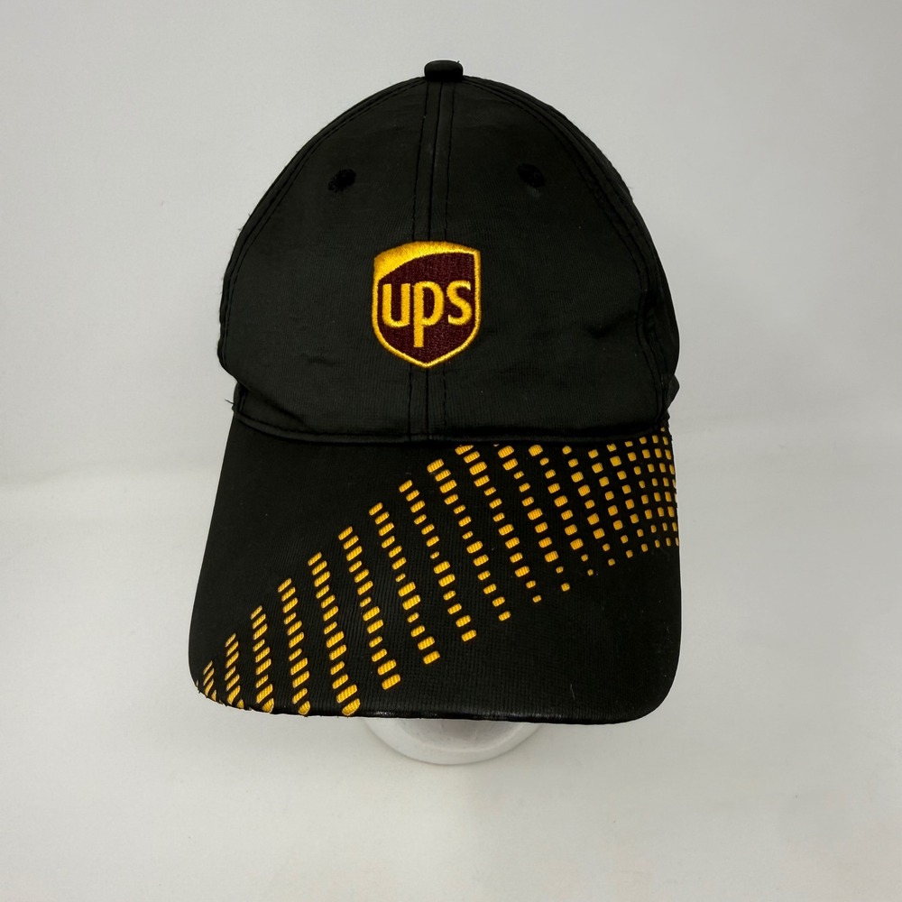 UPS K-Products Black Polyester Baseball Cap Hat Yellow Graphic Brim Adjustable